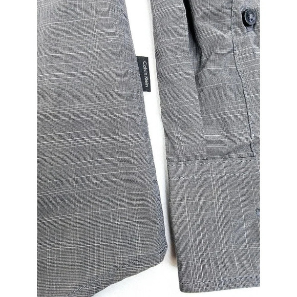 Calvin Klein Slim Fit Size Large Men's Charcoal Gray Elbow Buttons L/S Shirt NWT - Picture 9 of 13